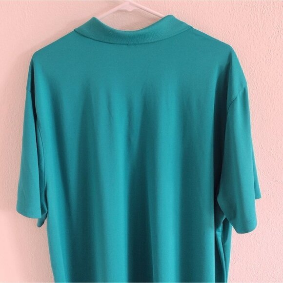 Nike Dri Fit Golf Polo Standard Fit Mens XXL Jungle Green Striped Pattern Front - Picture 4 of 6